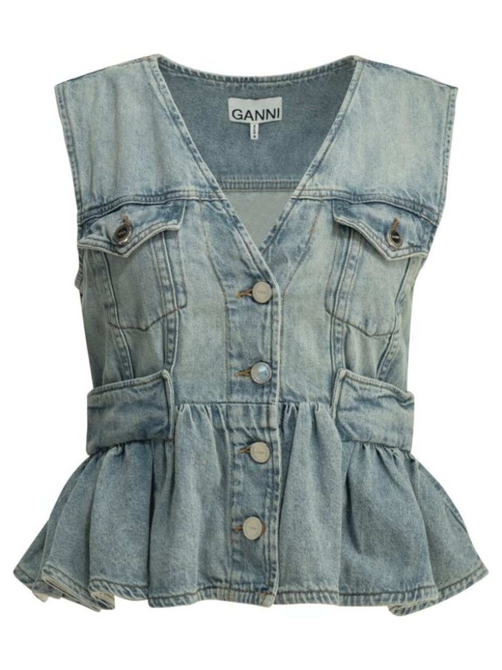 Ganni Denim Vest Tag Size 36 Women